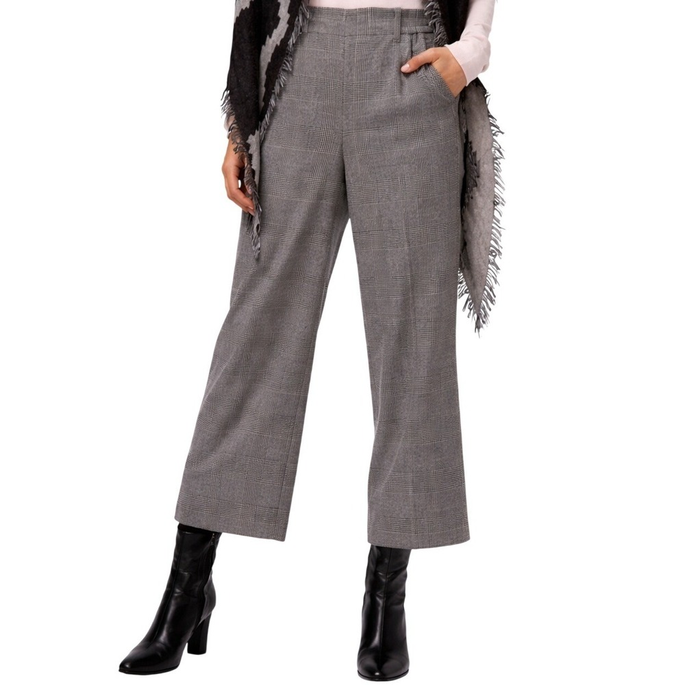 Aritzia Wilfred Easy Pant Cropped‎ Wool Cashmere Blend Houndstooth Plaid Medium